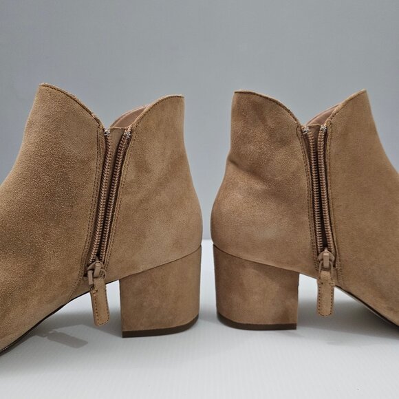 NEW Cole Haan Elyse Ankle Bootie Size 10 Blush Tan Suede Block Heel Pointed Toe - Picture 4 of 14